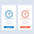 About, Ask, Information, Question, Support  Blue and Red Download and Buy Now web Widget Card Template Royalty Free Stock Photo