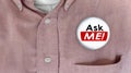 Ask Me Question Customer Support Answers Button Pin