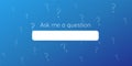 Ask me a question template. Banner online interface ask question navigation web page.