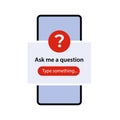Ask me a question vector banner. user interface window. vector illustration