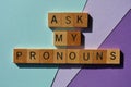 Ask My Pronouns, phrase as banner headline
