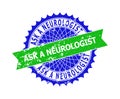 ASK A NEUROLOGIST Bicolor Rosette Distress Stamp
