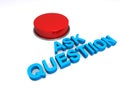 Ask question button on white Royalty Free Stock Photo