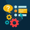 Ask question flat concept vector icon