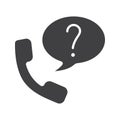 Ask question by phone glyph icon