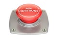 Ask Question red button, 3D rendering Royalty Free Stock Photo