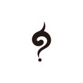 Ask question symbol spiral curves loop logo vector