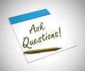 Ask questions concept icon to show help and advice - 3d illustration Royalty Free Stock Photo