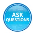 Ask Questions floral blue round button