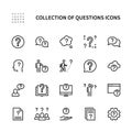 Ask questions vector linear icons set. Collection of questions for websites and mobile. Vector symbols set.