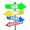 Ask the Right Questions Arrow Signs Find Answers Royalty Free Stock Photo