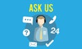 Ask us Buy Online Consult Contact us Customer Support Concept