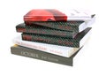 Askew stack of soft cover books Royalty Free Stock Photo