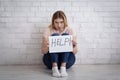 Asking for help, domestic violence and helplessness Royalty Free Stock Photo