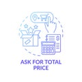 Asking for total price concept icon