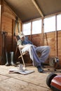 Asleep in shed Royalty Free Stock Photo