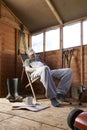Asleep in shed Royalty Free Stock Photo