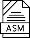 ASM Outline Vector Icon Royalty Free Stock Photo
