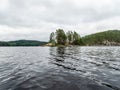 Asmall rocky island on the Saimaa lake in Finaland - 2 Royalty Free Stock Photo