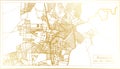 Asmara Eritrea City Map in Retro Style in Golden Color. Outline Map