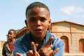 Eritrean boy makes the sign of horns, Asmara, Eritrea