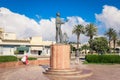 Statue of Russian Writer Alexander Pushkin in the Central Square Royalty Free Stock Photo