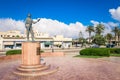 Statue of Russian Writer Alexander Pushkin in the Central Square Royalty Free Stock Photo