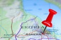 Asmera, Eritrea pin on map of Africa Royalty Free Stock Photo