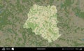 Asmiany District highlighted, Belarus. Topographic Humanitarian Royalty Free Stock Photo