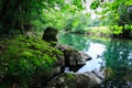 Ason river crossing by Ramales de la Victoria, Cantabria, Spain Royalty Free Stock Photo