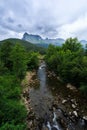 Ason river crossing by Ramales de la Victoria, Cantabria, Spain Royalty Free Stock Photo