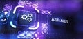 ASP.NET Development programming language concept on virtual screen Royalty Free Stock Photo