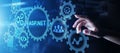 ASP.NET Development programming language concept on virtual screen. Royalty Free Stock Photo
