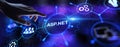ASP.NET Development programming language concept on virtual screen Royalty Free Stock Photo