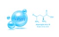 Dôležitý kyselina a štrukturálne chemický vzorec a linka z molekula 
