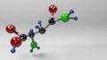 Asparagine molecule 3D illustration.