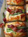 Asparagus and bacon puff pastry bundles