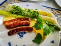 Asparagus with Bratwurst- Franconian food