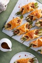 Asparagus bundles with puff pastry and bacon Royalty Free Stock Photo