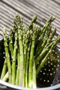 Asparagus in a colander