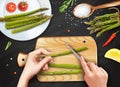 Asparagus Cutting Hands Realistic