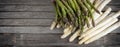 Asparagus on old shabby wood_002 Royalty Free Stock Photo