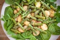Asparagus, potatoes and spinach salad Royalty Free Stock Photo