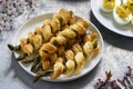 Asparagus in puff pastry Royalty Free Stock Photo