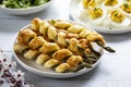 Asparagus in puff pastry Royalty Free Stock Photo
