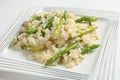 Asparagus risotto plate Royalty Free Stock Photo