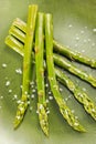 Asparagus with salt Royalty Free Stock Photo