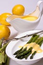 Asparagus with sauce Royalty Free Stock Photo