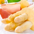 Asparagus with sauce hollandaise Royalty Free Stock Photo