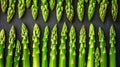 Asparagus simmetrical ordered food as a background top view Royalty Free Stock Photo